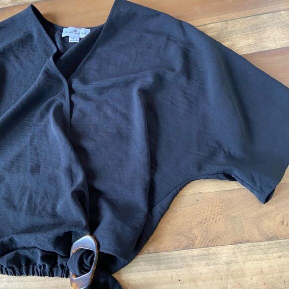 The Line of Style Black Tie Front Blouse - L - Picture 4 of 5